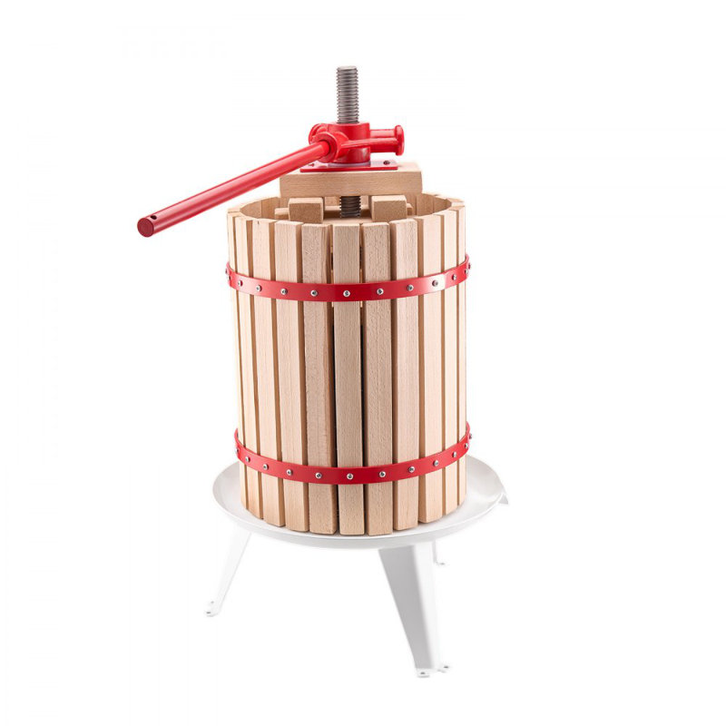 Pressoir à vin à fruits manuel pour la fabrication du vin 4,75 gallons / panier en bois
