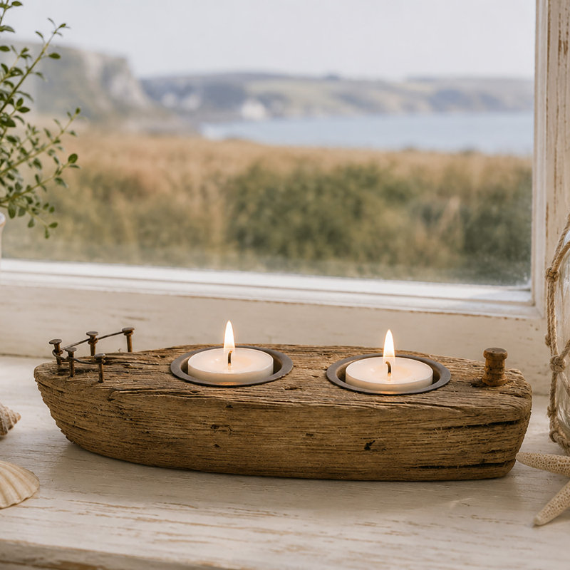 Wood Tabletop Tealight Holder