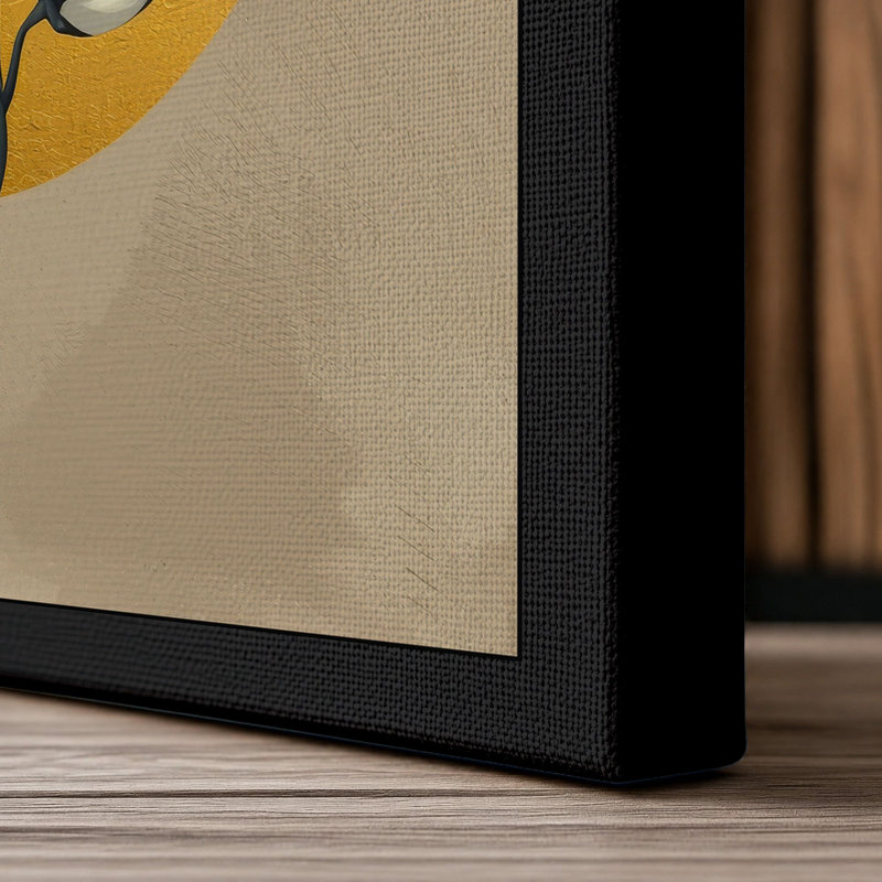 Geometric Bloom Modern - Wrapped Canvas, 24x16 - 61.0 x 40.6 cm, Black Border