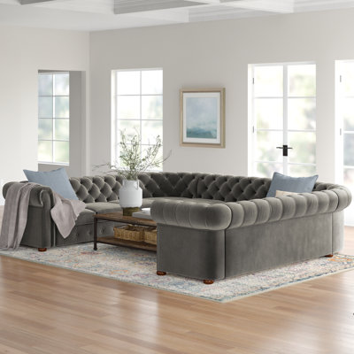 Canapé modulaire réversible en velours Huskins