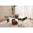Luxury Rectangular Mirror Coffee Table With Fluted Tempered Glass And Rounded Edges