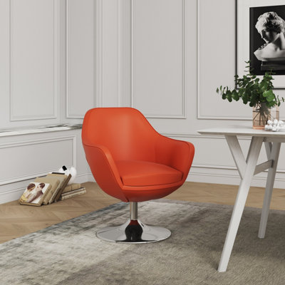 Fauteuil pivotant rembourré en métal Caisson