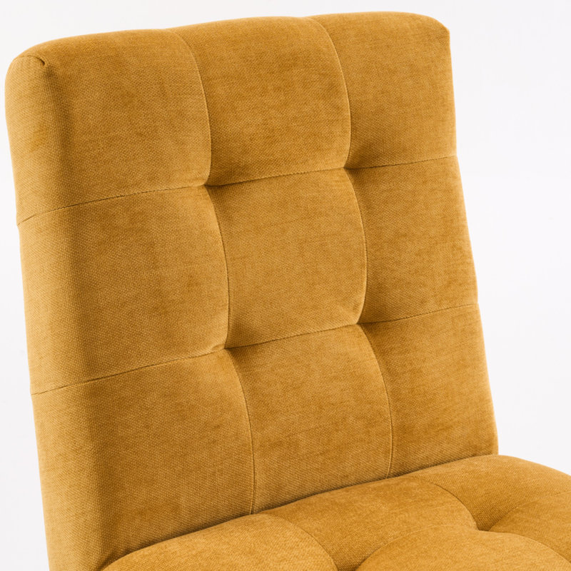 Chaise d'appoint rembourrée en lin Turfed, Jaune