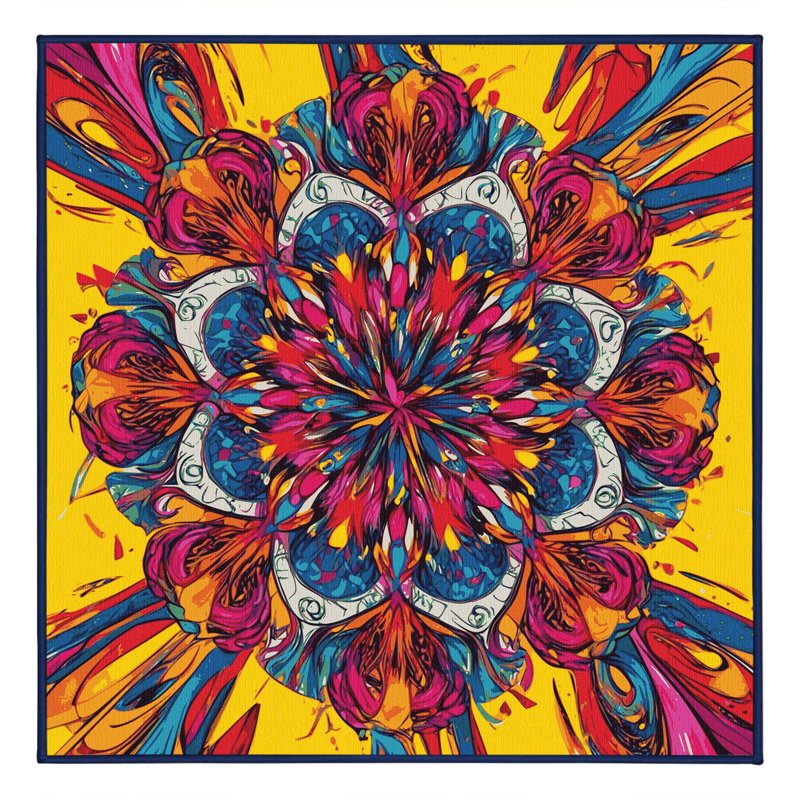 Chromatic Chaos Rug, Square 8'