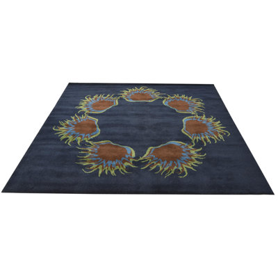 8 Ft Square Pineland Navy Blue Rug