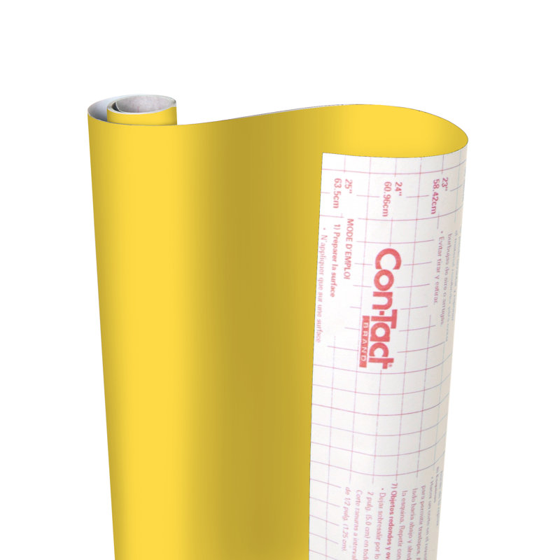 Creative Covering Adhesive Solid Colour Shelf Liner, Yellow