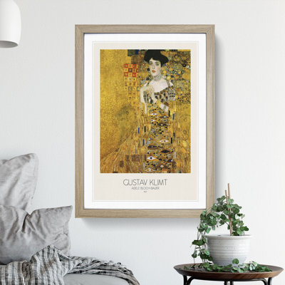 Adele Bloch-Bauer with Border by Gustav Klimt - Picture Frame Painting