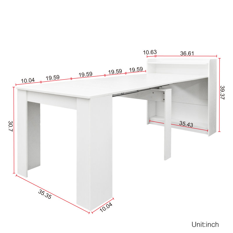 Table de salle à manger extensible moderne avec rangement, buffet convertible en table à manger, table compacte pour petits appartements