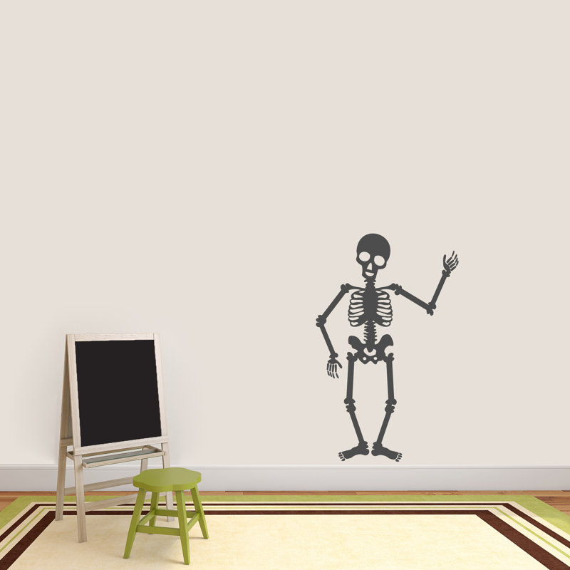 Décalcomanie murale squelette, Gris foncé