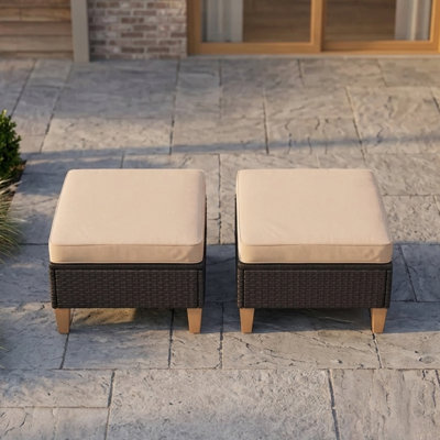 Patio Multifunctional Polyethylene (PE) Wicker Ottomans