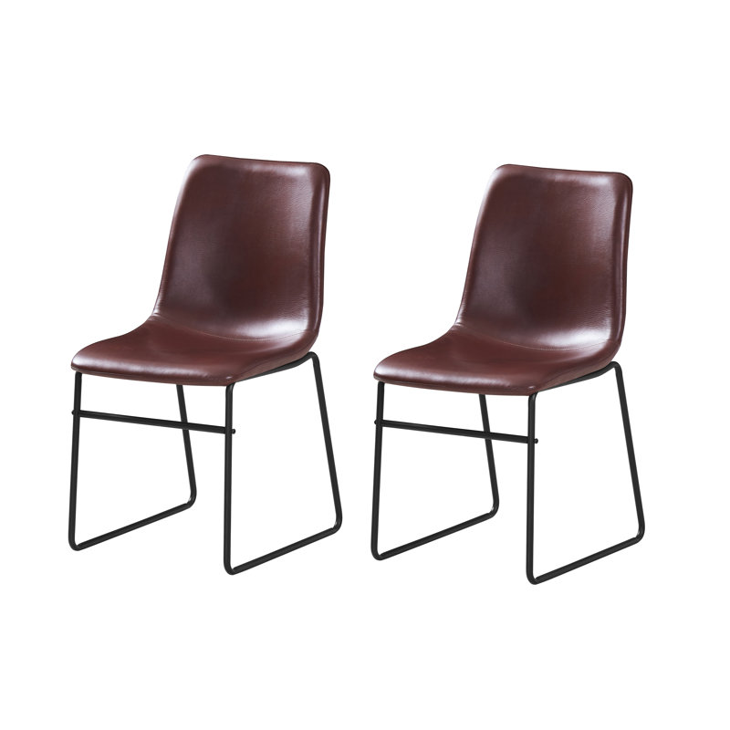 Chaise d'appoint rembourré, Cognac