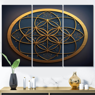 Karle " Sacramental Blue Sacred Geometry Seal I " 3 - Pieces