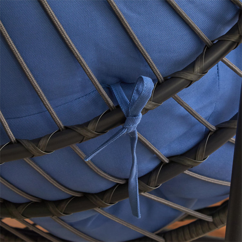 Cini Wicker Outdoor Chair, Blue, Black