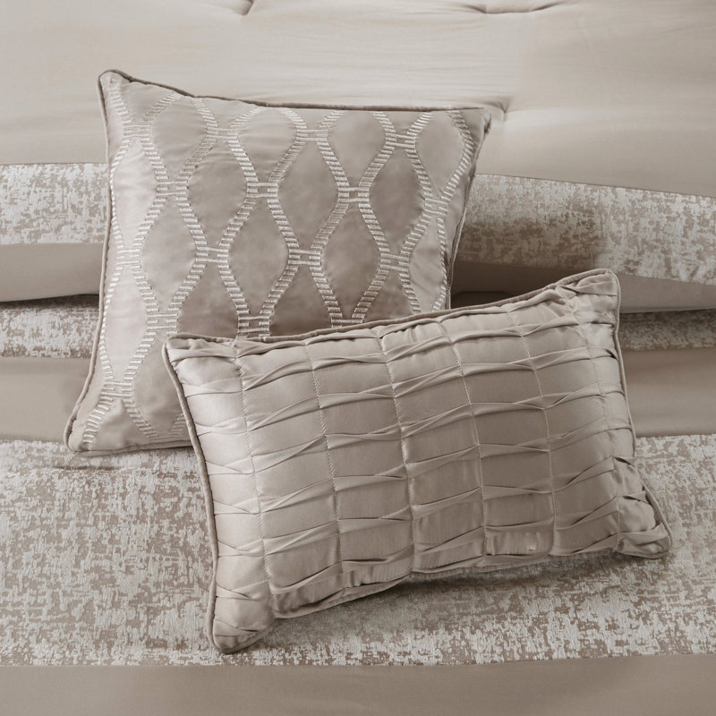 Lit en chenille 7 pièces - Taupe très grand luxe