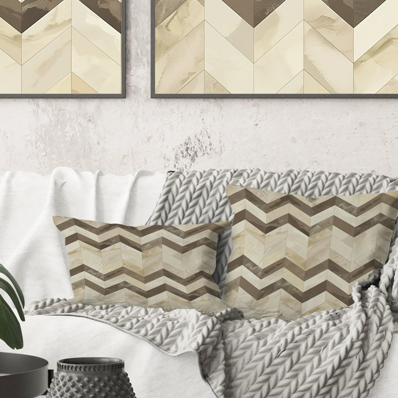 Coussin Beige Chevron Dreams II - Modern