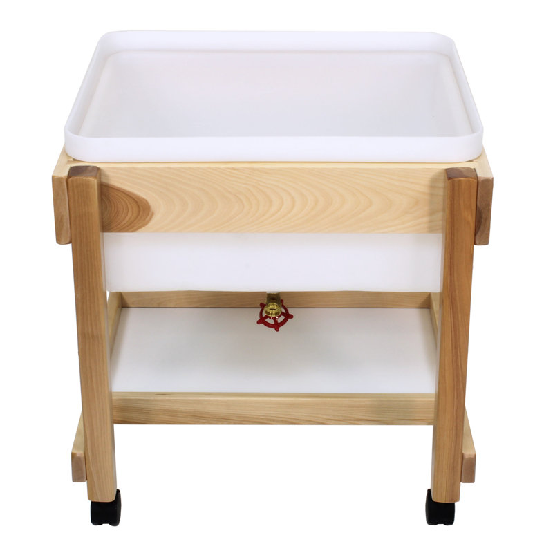 Table en bois massif sable et eau, 1 pi 10 po x 1 pi 11 po