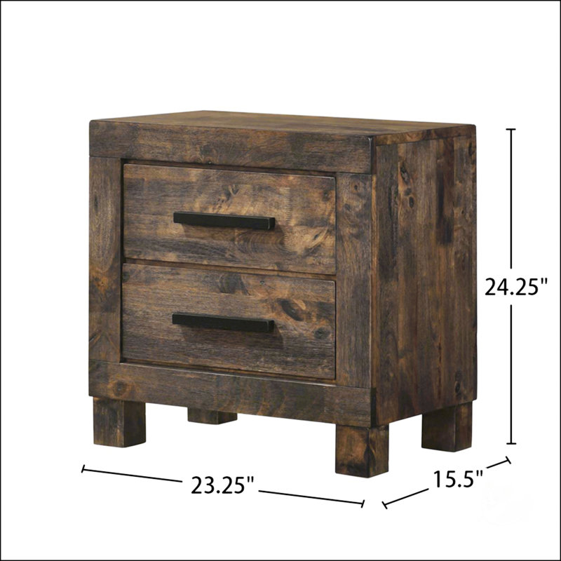 2 Drawers MDF Nightstand