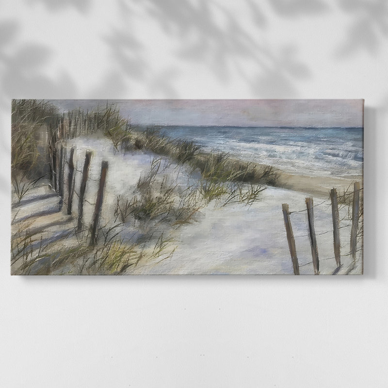 The Beach Fence II - Toile tendue avec châssis - Prêt à accrocher, H 20 po x l 40 po