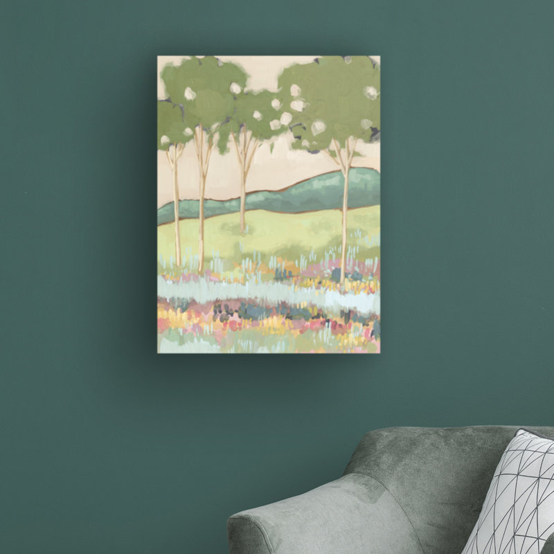 «Shades of Trees I» par Melissa Wang - peinture sur toile tendue, H 24 po x l 18 po x P 2 po