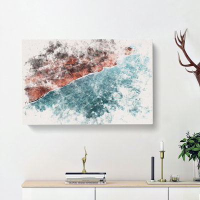 Silverthorne The Coast Of Colorado Watercolour - Wrapped Canvas Print