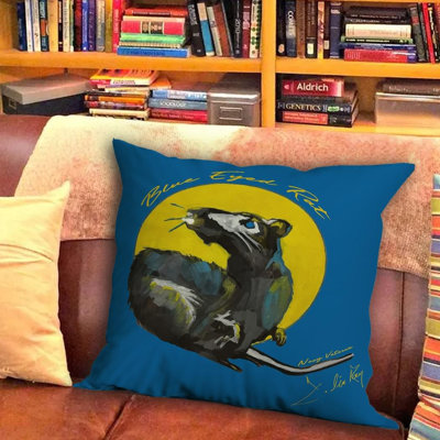 Blueeyedrat Throw Pillow F. Lin-Ray Art