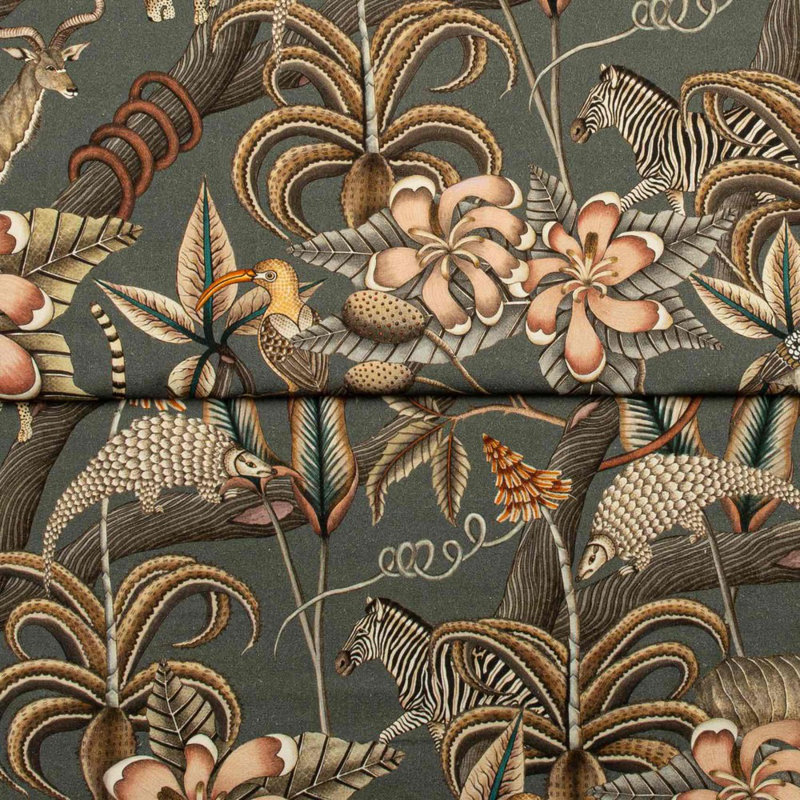 Pod Occasional Chair Upholstered in Ardmore Fabric, Pangolin Park Ash Linen Blend