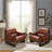 Esmiralda 35.83'' W Full-grain Genuine Leather Accent Lounge Armchair with Ash Wood Frame-103340482