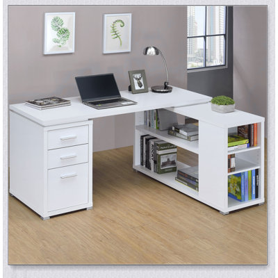 Driftwood 3-Drawer L-Shape Computer Desk with Ample Storage and Coastal Charm, Perfect for Home Office