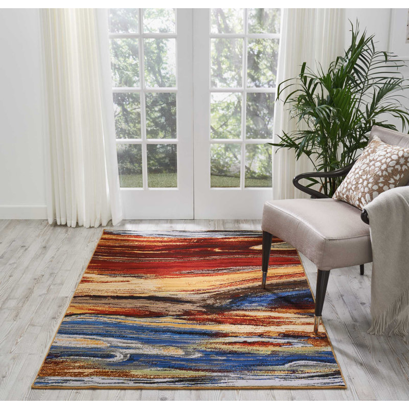 Ostby Abstract Indoor Rug, Rectangle 7'9" x 9'9"