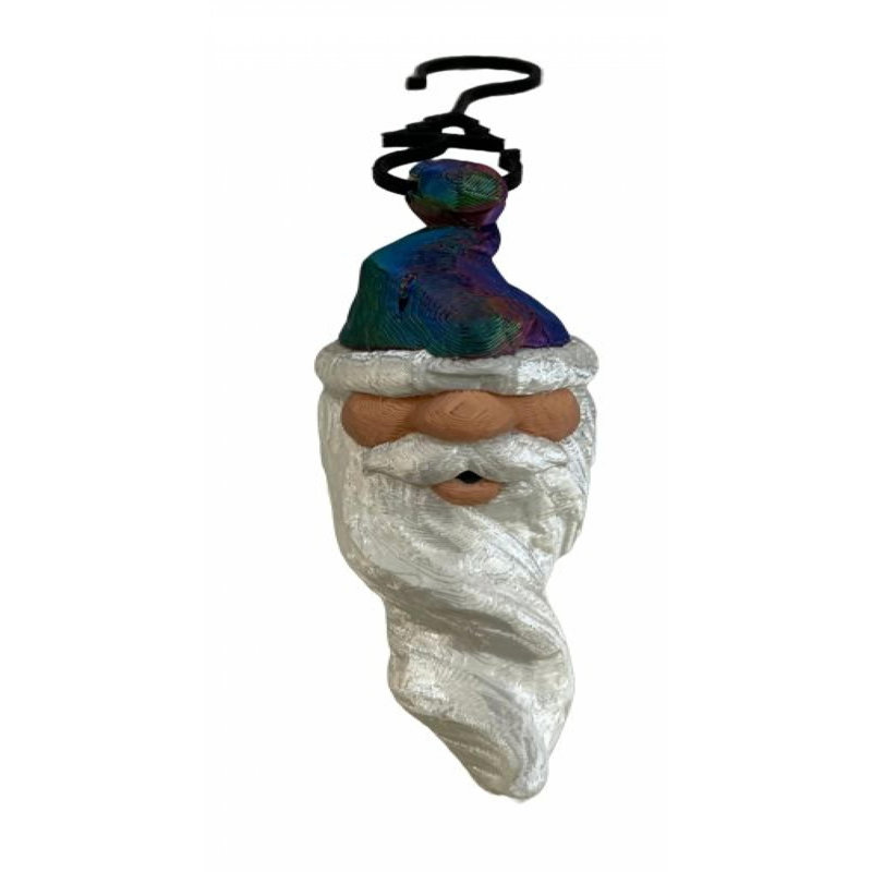 Ornements en forme de père Noël avec une longue barbe imprimé en 3D