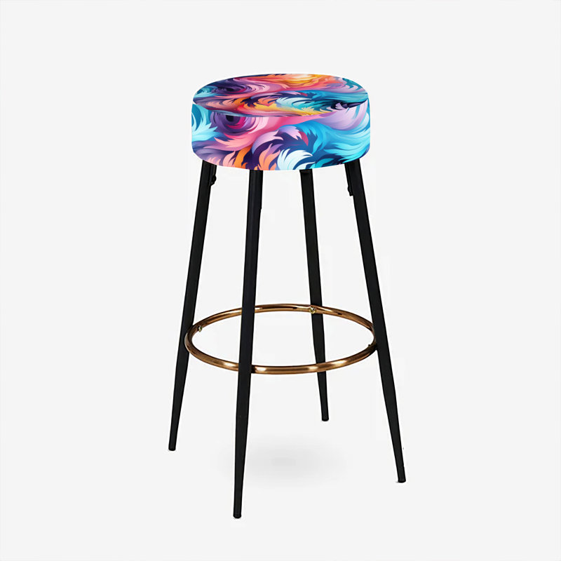 Celestial Aura Spirals - Ensemble de 2 tabourets de bar abstraits