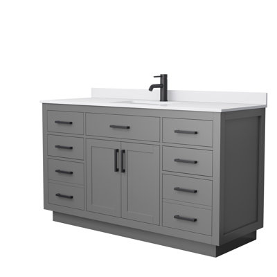Beckett TK 60'' Single Bathroom Vanity with Cultured Marble Top