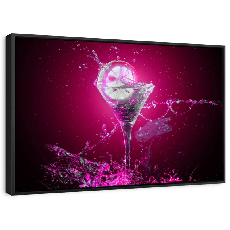 Aliments et boissons «Pink Gin Cocktail», reproduction sur toile, H 13 po x l 19 po