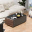 Table basse moderne et intelligente avec réfrigérateur intégré, haut-parleur Bluetooth, chargement sans fil, panneau de commande tactile, ports USB, protection de prise de courant, lumière d'ambiance-112174151