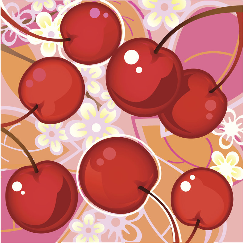 Goût frais de cerises par Dodeskaden, H 36 po x l 36 po