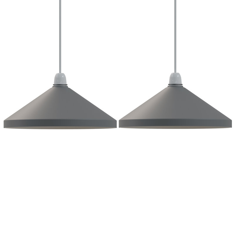 19cm H Metal Cone Lamp Shade ( Screw On ), Grey