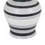 Pot décoratif avec couvercle, contraste minimaliste, lignes bleues blanches, 16 pouces