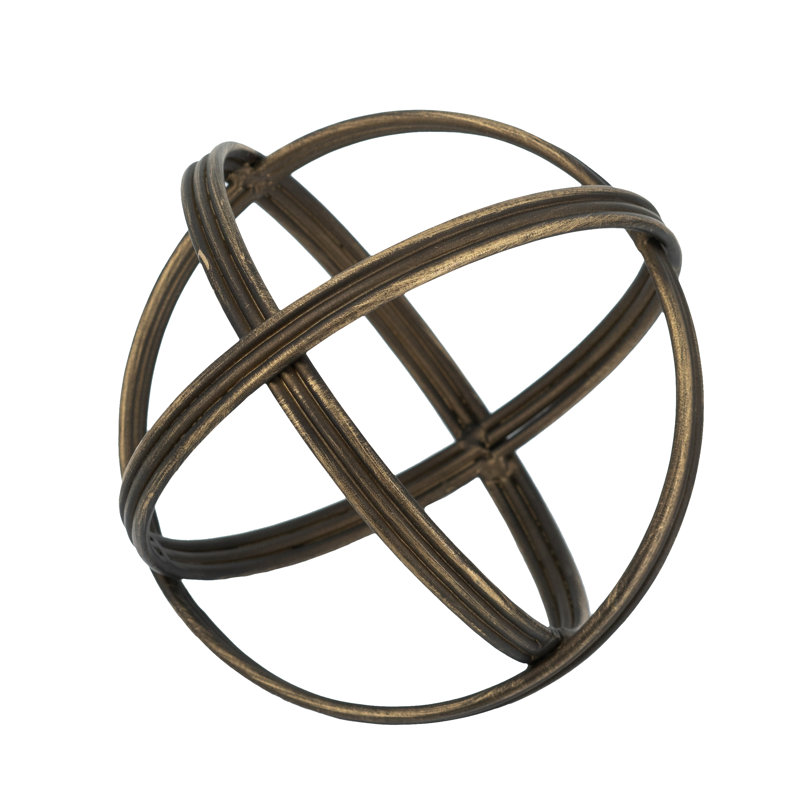 Sculpture décorative en forme d'orbe D6x6, H 5,9 po x l 5,9 po x P 5,9 po