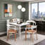 White Drop Leaf Dining Table, Modern Folding Kitchen Table with 4-Tier Storage Shelves for Small Spaces