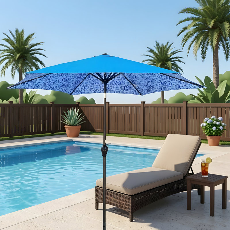 PARAPLUIE 9 pi 9 pi avec motif de glace et bleu, Marine