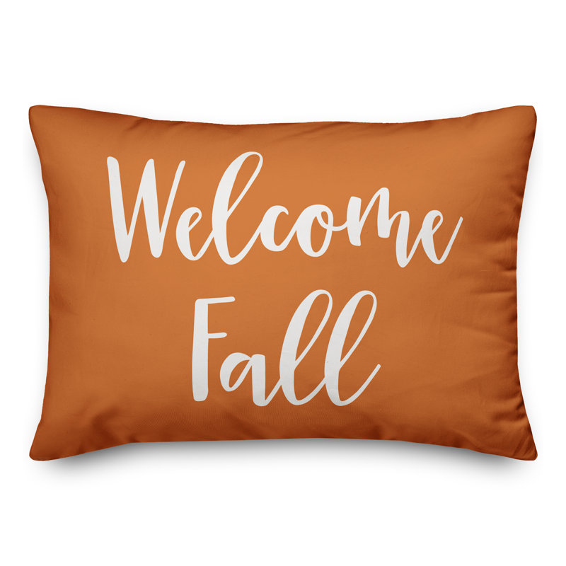  Housse de coussin rectangulaire Welcome, Orange