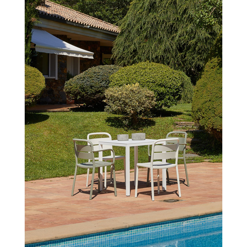 Barcino Square Dining Table, 29.13"H x 27.56"L x 27.56"W, White