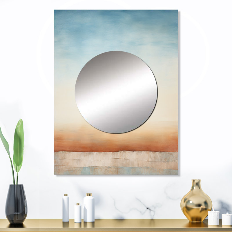 Raghdah Elemental Eternity Minimalisme I - miroir mural minimaliste, miroir décoratif brun, impression d'art en métal