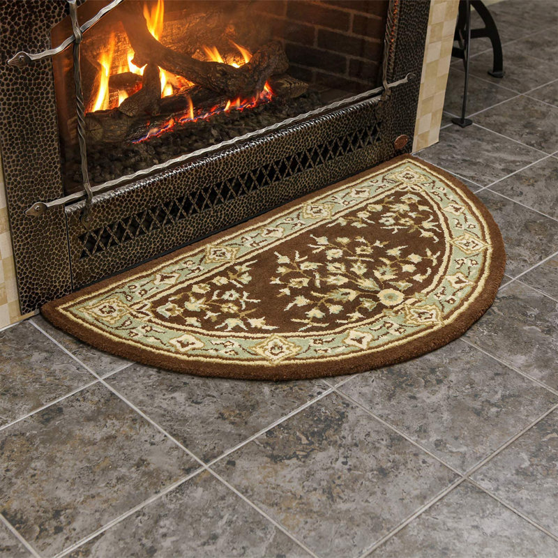 Tapis de foyer oriental demi-rond Minuteman International H-29, café