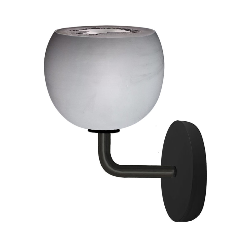 1 - Light Armed Sconce, Black, Gray/Silver