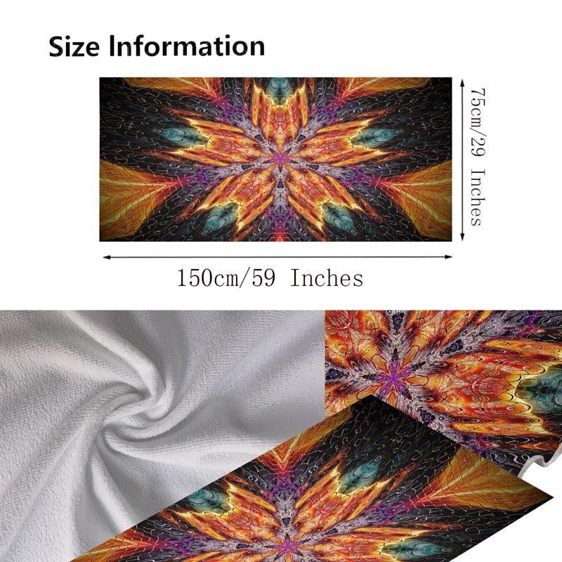 Microfiber Beach Towel Super Colorful Bath Towel Sandproof Beach Blanket Multi-Purpose Towel For Travel Swimming Pool 30x60 Inch