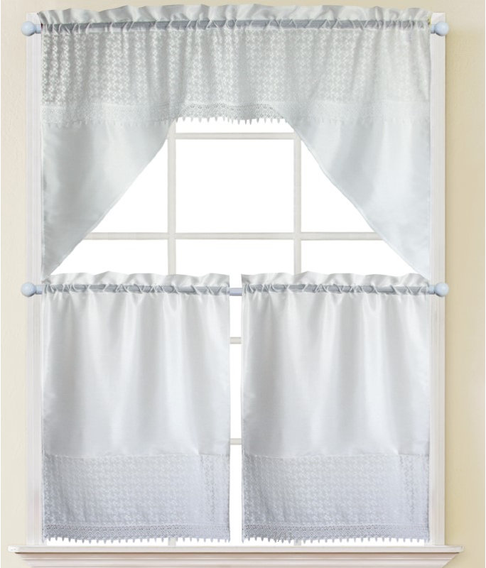 Ensemble de rideaux de cuisine Skylin, Blanc
