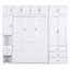 Lit blanc avec armoires - et lit double optimisant l'espace, avec casiers, armoires et fabrication