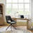 Jakavian Ergonomic Faux Leather Swivel Task Chair with Arms and Stationary Base Mid Century Modern Office Chair No Wheels-621554858