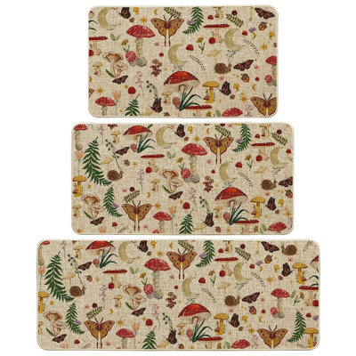 Ensemble de 3 tapis de cuisine champignon et champignon